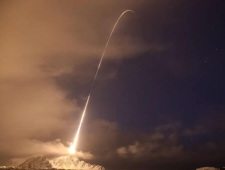 Black Brant XII rocket launching from the Andøya Rocket Range.