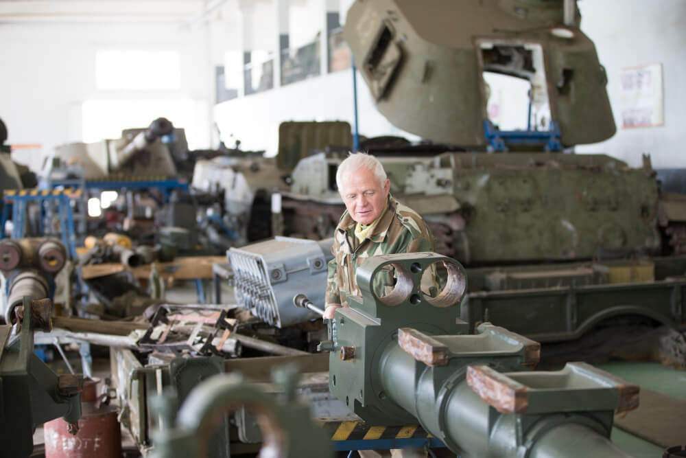 Manufacturing maintenance military equipment tanks.